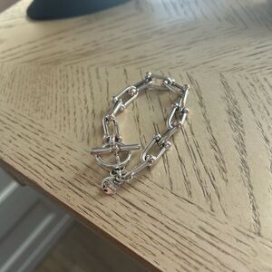 Chunky Silver Link Toggle Chain Bracelet
